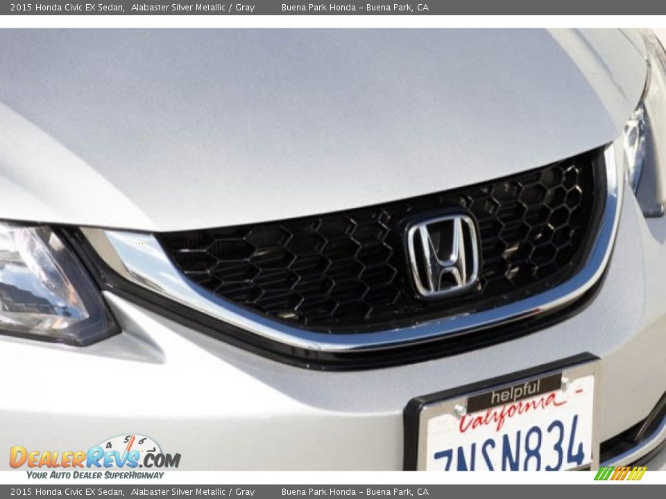 2015 Honda Civic EX Sedan Alabaster Silver Metallic / Gray Photo #8