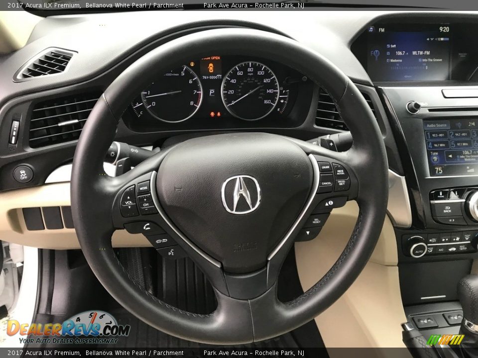 2017 Acura ILX Premium Bellanova White Pearl / Parchment Photo #9