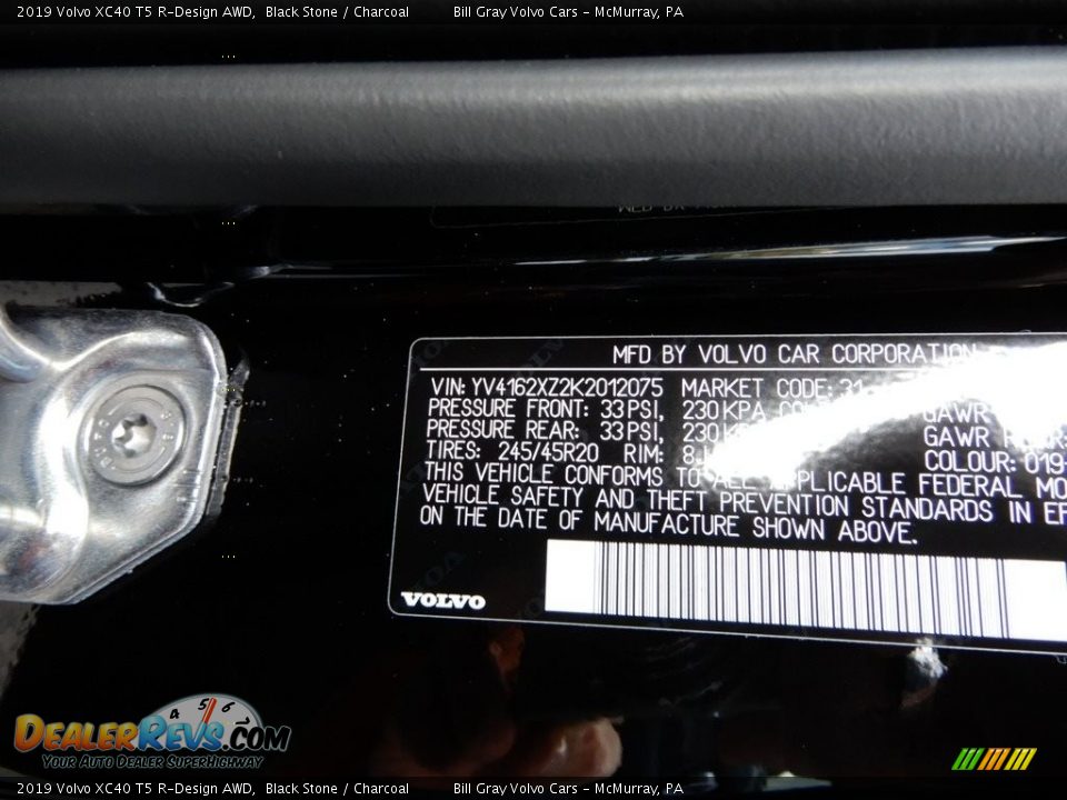 2019 Volvo XC40 T5 R-Design AWD Black Stone / Charcoal Photo #15