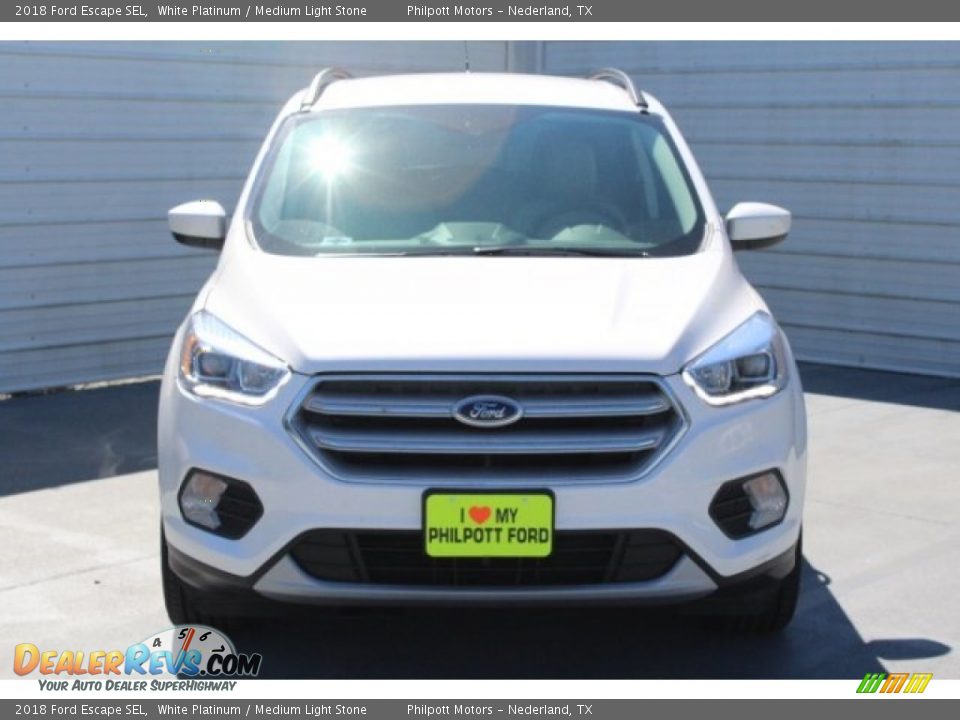 2018 Ford Escape SEL White Platinum / Medium Light Stone Photo #2