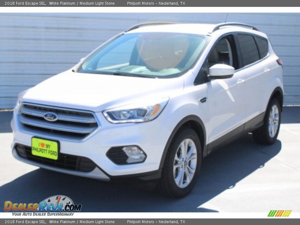 2018 Ford Escape SEL White Platinum / Medium Light Stone Photo #3