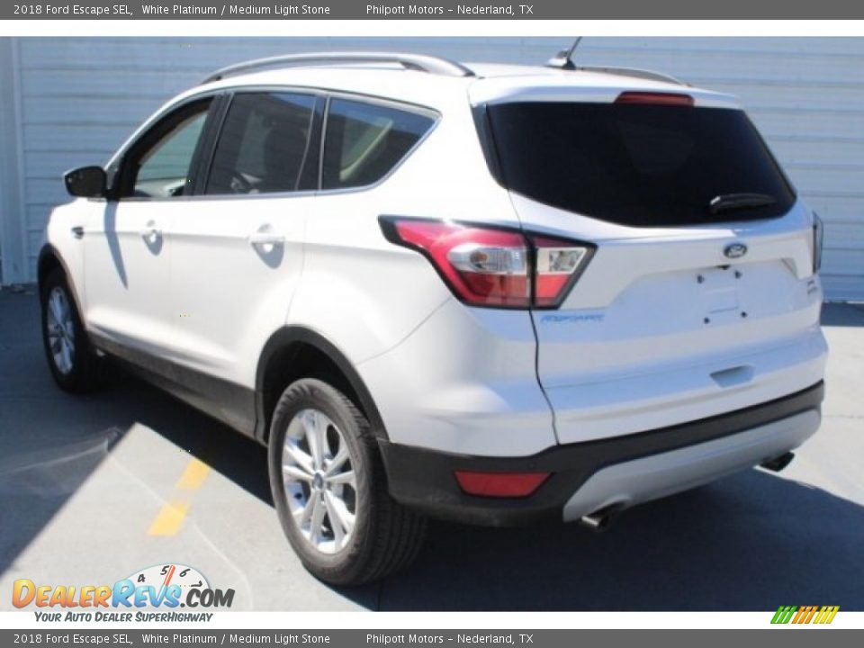 2018 Ford Escape SEL White Platinum / Medium Light Stone Photo #7
