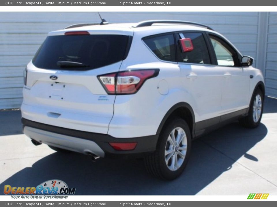 2018 Ford Escape SEL White Platinum / Medium Light Stone Photo #9
