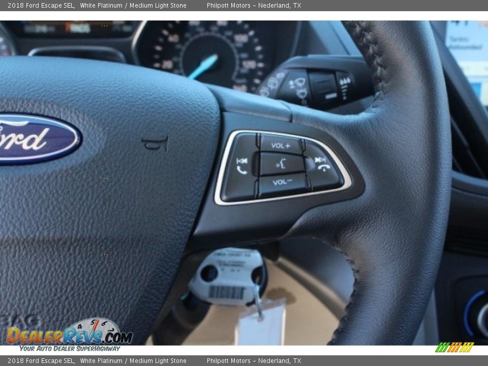 2018 Ford Escape SEL White Platinum / Medium Light Stone Photo #20