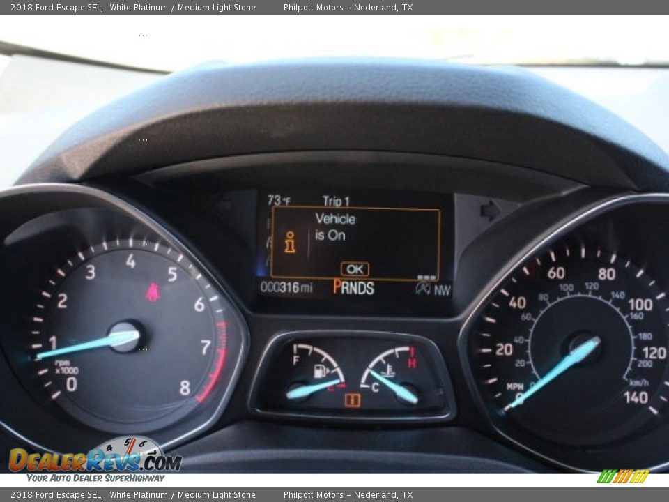 2018 Ford Escape SEL White Platinum / Medium Light Stone Photo #21