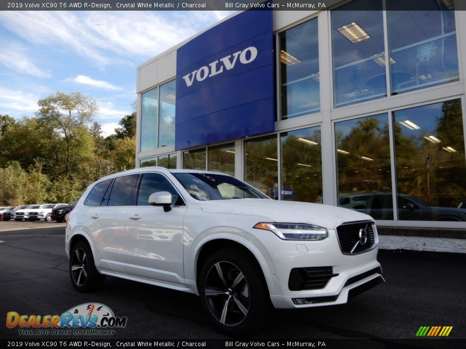 2019 Volvo XC90 T6 AWD R-Design Crystal White Metallic / Charcoal Photo #1