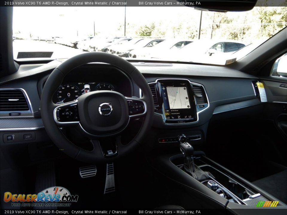 2019 Volvo XC90 T6 AWD R-Design Crystal White Metallic / Charcoal Photo #9