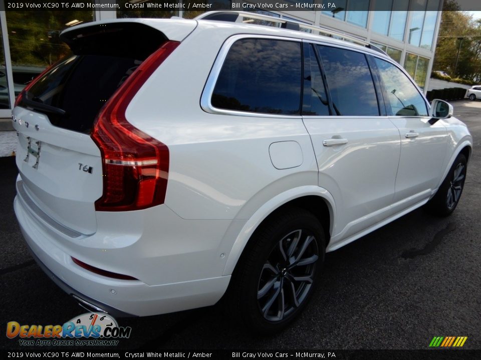 2019 Volvo XC90 T6 AWD Momentum Crystal White Metallic / Amber Photo #2