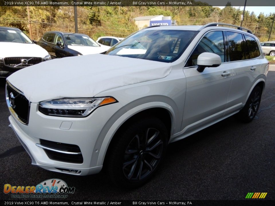 2019 Volvo XC90 T6 AWD Momentum Crystal White Metallic / Amber Photo #5