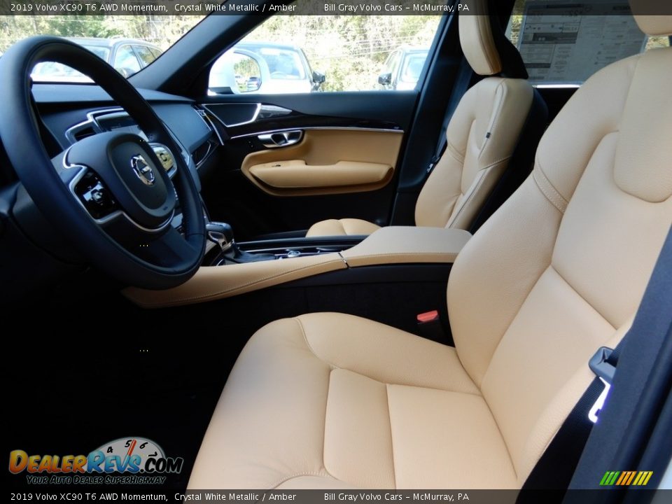 2019 Volvo XC90 T6 AWD Momentum Crystal White Metallic / Amber Photo #7