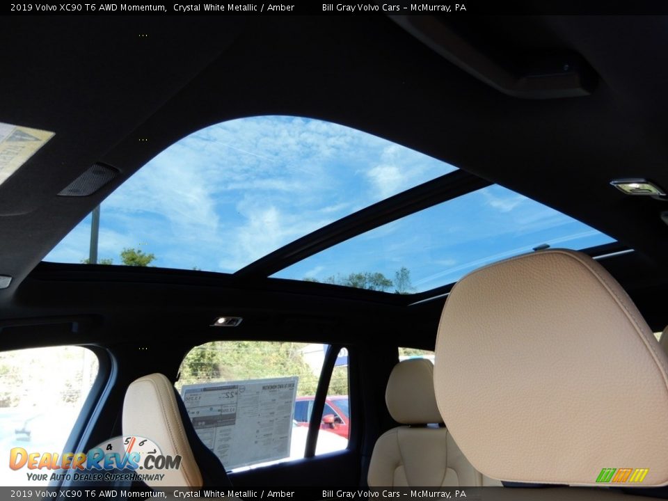 2019 Volvo XC90 T6 AWD Momentum Crystal White Metallic / Amber Photo #12