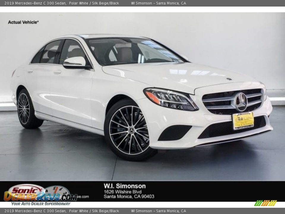 2019 Mercedes-Benz C 300 Sedan Polar White / Silk Beige/Black Photo #1