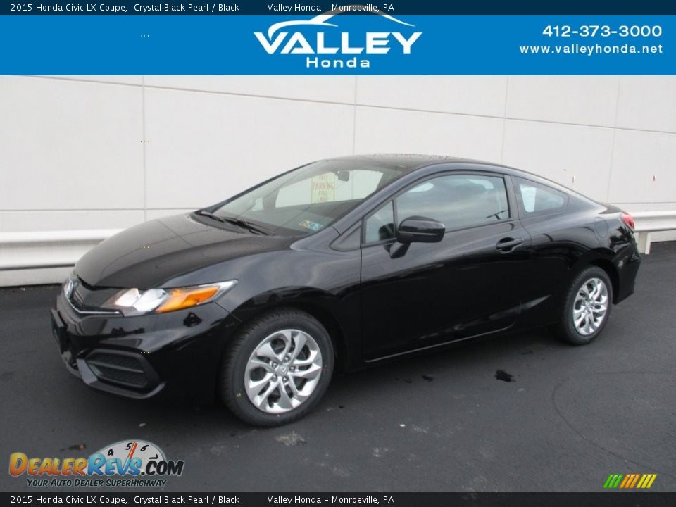 2015 Honda Civic LX Coupe Crystal Black Pearl / Black Photo #1