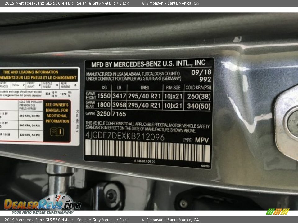 2019 Mercedes-Benz GLS 550 4Matic Selenite Grey Metallic / Black Photo #11