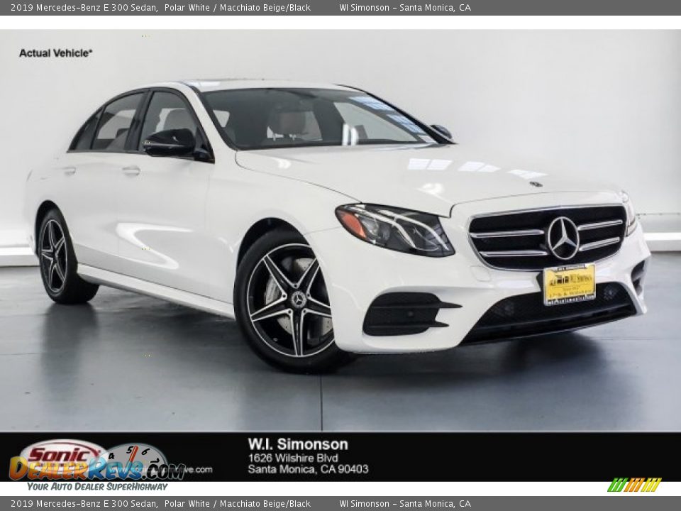2019 Mercedes-Benz E 300 Sedan Polar White / Macchiato Beige/Black Photo #1