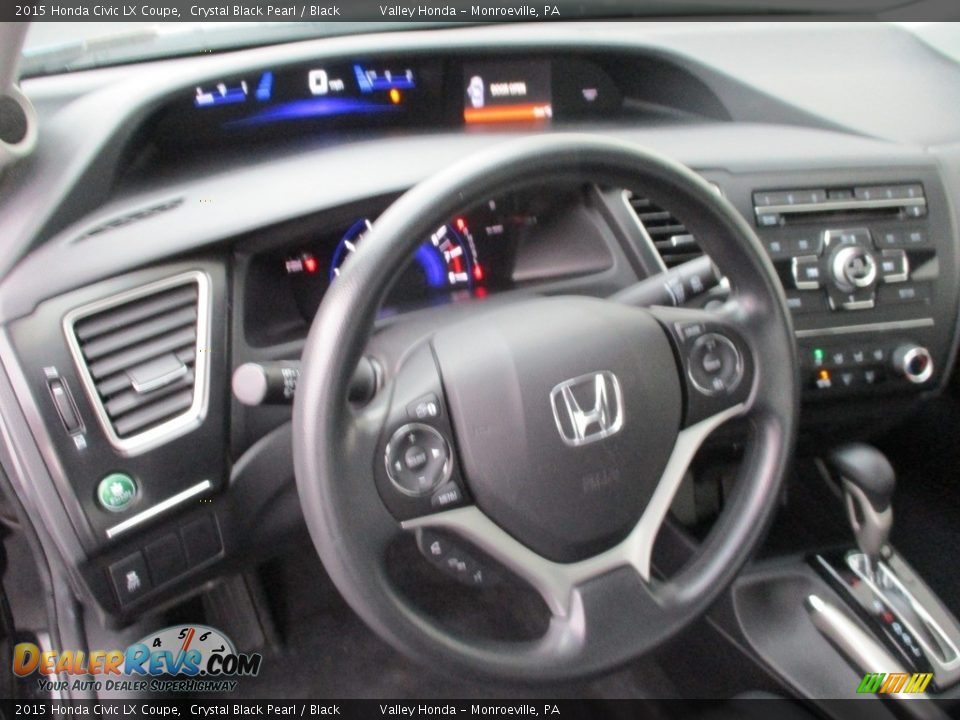 2015 Honda Civic LX Coupe Crystal Black Pearl / Black Photo #13