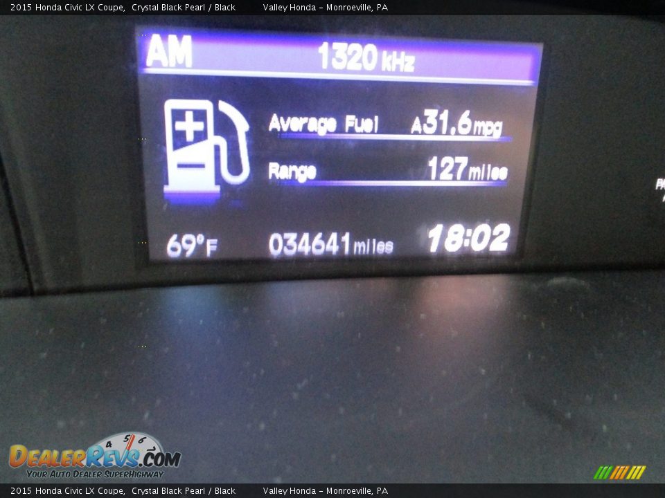 2015 Honda Civic LX Coupe Crystal Black Pearl / Black Photo #19