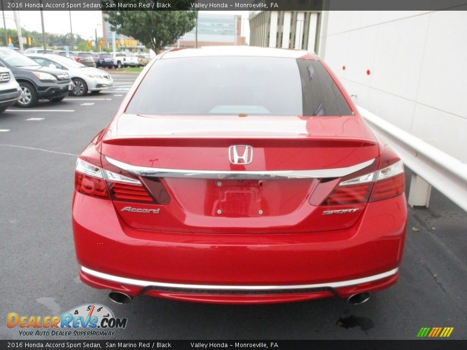 2016 Honda Accord Sport Sedan San Marino Red / Black Photo #4