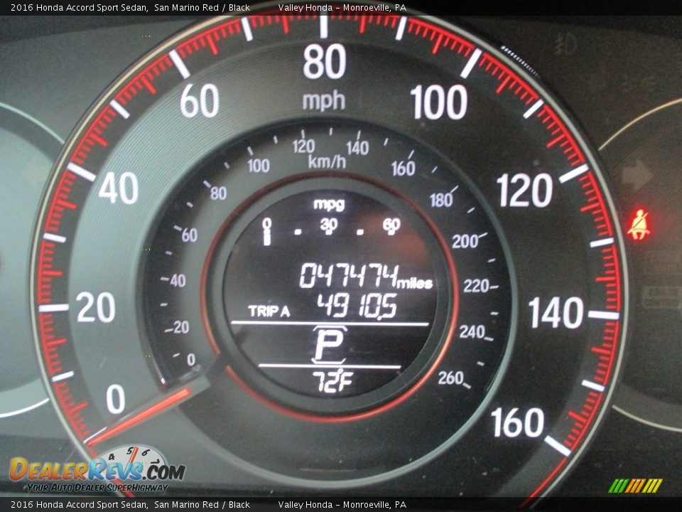2016 Honda Accord Sport Sedan San Marino Red / Black Photo #20