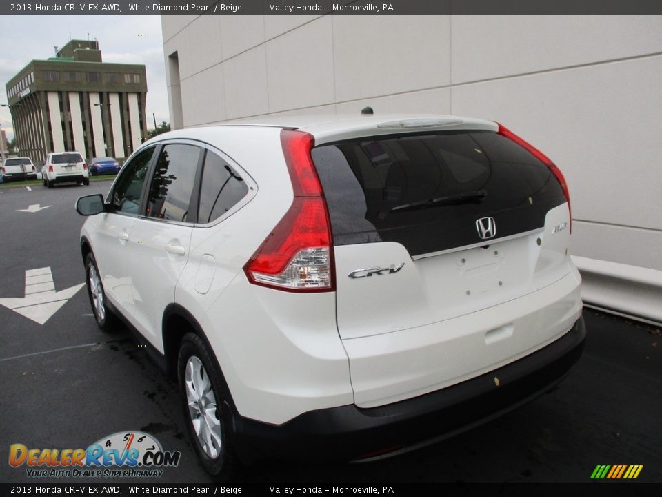 2013 Honda CR-V EX AWD White Diamond Pearl / Beige Photo #3