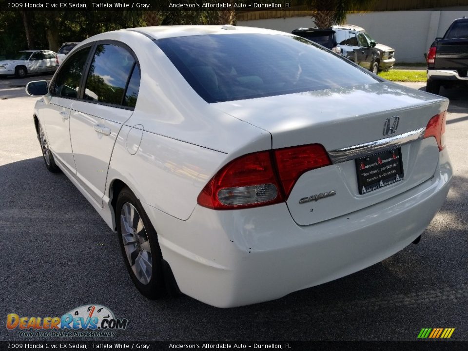 2009 Honda Civic EX Sedan Taffeta White / Gray Photo #5