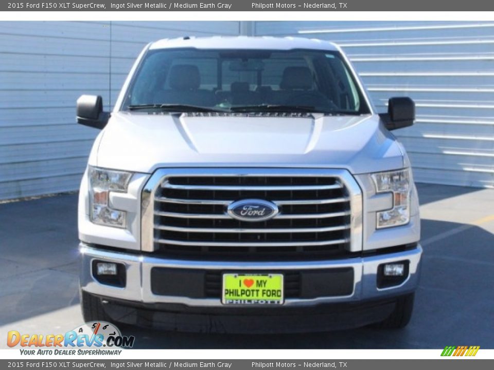 2015 Ford F150 XLT SuperCrew Ingot Silver Metallic / Medium Earth Gray Photo #2
