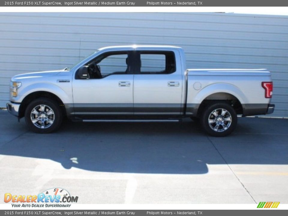 2015 Ford F150 XLT SuperCrew Ingot Silver Metallic / Medium Earth Gray Photo #8