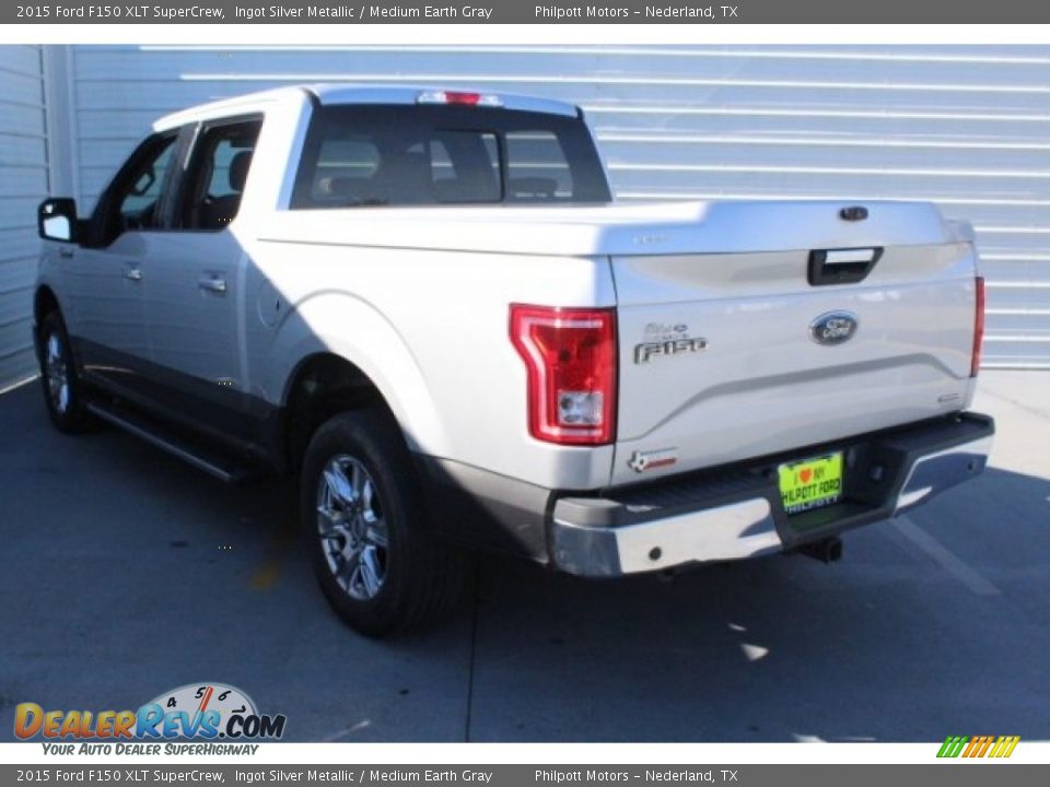2015 Ford F150 XLT SuperCrew Ingot Silver Metallic / Medium Earth Gray Photo #9