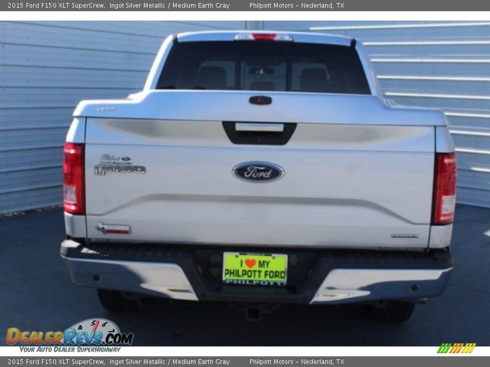2015 Ford F150 XLT SuperCrew Ingot Silver Metallic / Medium Earth Gray Photo #10