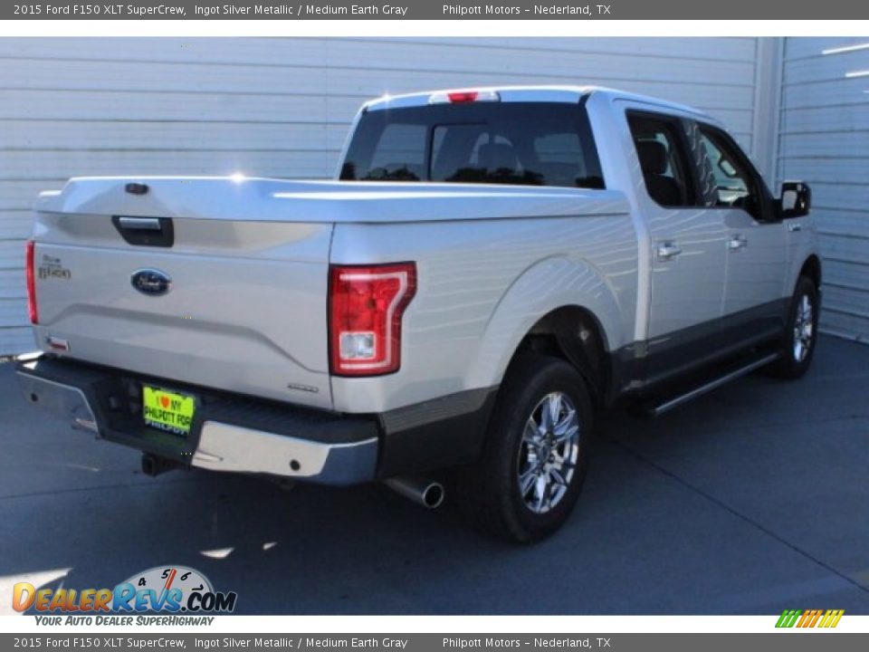 2015 Ford F150 XLT SuperCrew Ingot Silver Metallic / Medium Earth Gray Photo #11