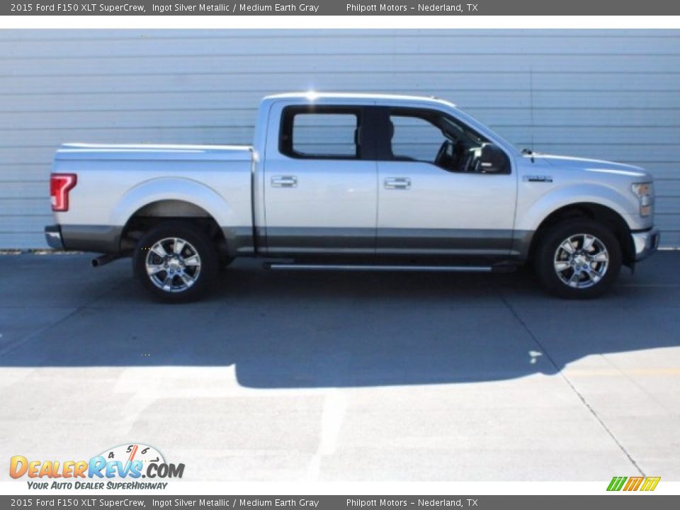 2015 Ford F150 XLT SuperCrew Ingot Silver Metallic / Medium Earth Gray Photo #12