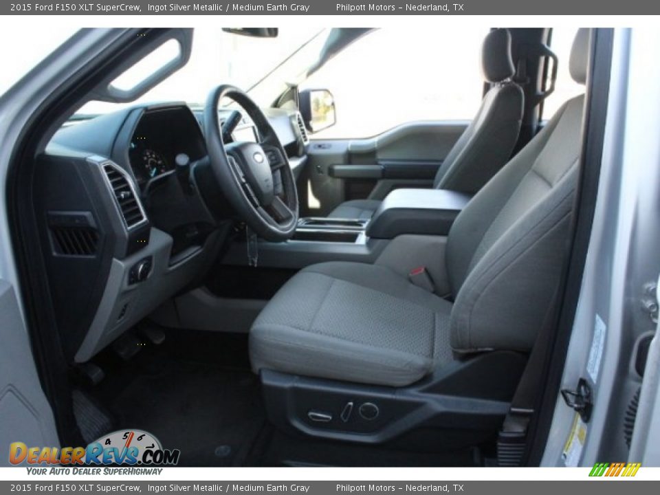 2015 Ford F150 XLT SuperCrew Ingot Silver Metallic / Medium Earth Gray Photo #17