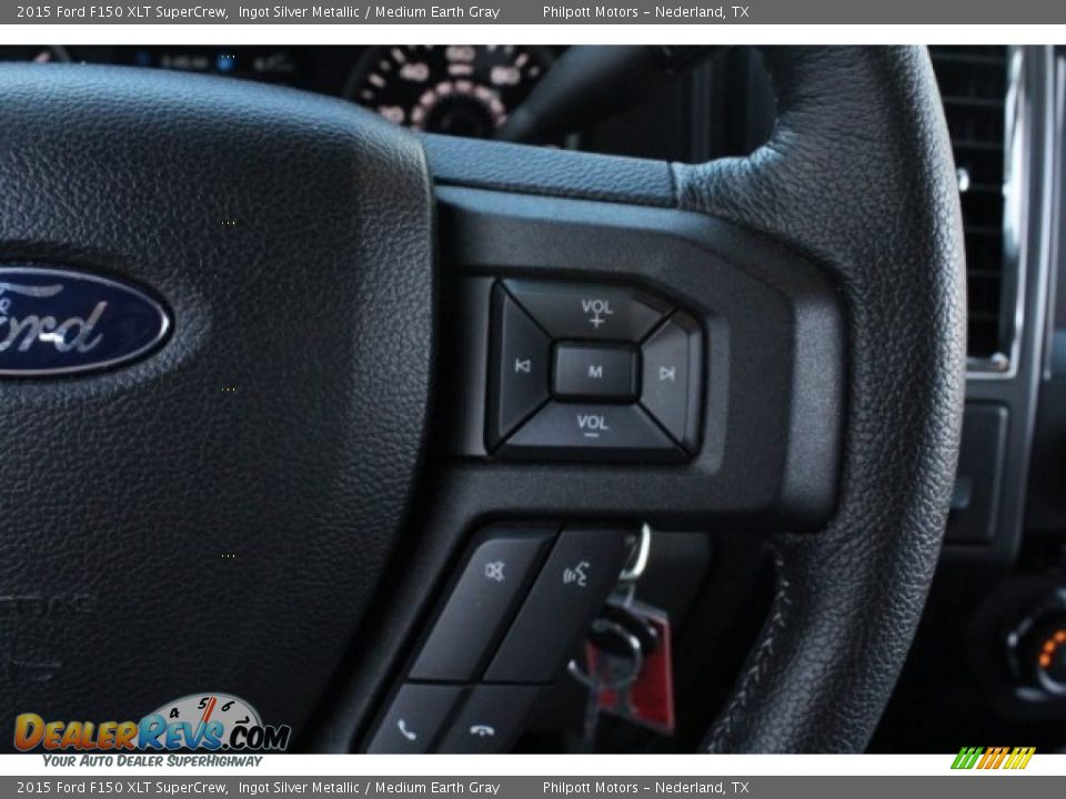 2015 Ford F150 XLT SuperCrew Ingot Silver Metallic / Medium Earth Gray Photo #22