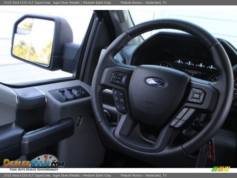 2015 Ford F150 XLT SuperCrew Ingot Silver Metallic / Medium Earth Gray Photo #29