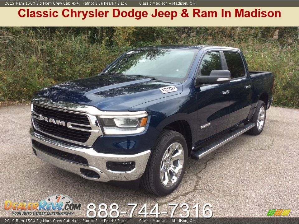 2019 Ram 1500 Big Horn Crew Cab 4x4 Patriot Blue Pearl / Black Photo #1
