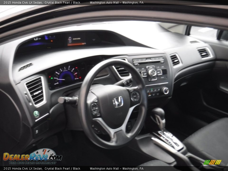 2015 Honda Civic LX Sedan Crystal Black Pearl / Black Photo #9