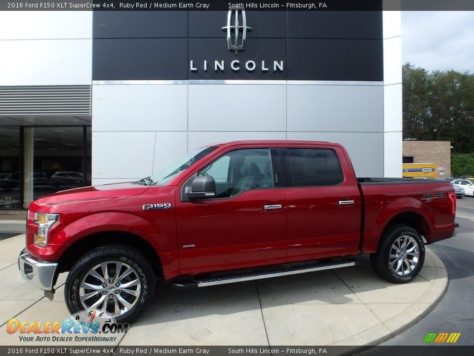 2016 Ford F150 XLT SuperCrew 4x4 Ruby Red / Medium Earth Gray Photo #1