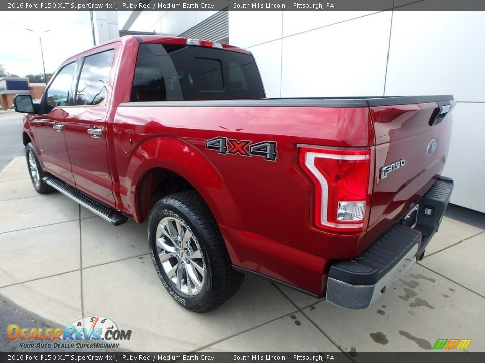 2016 Ford F150 XLT SuperCrew 4x4 Ruby Red / Medium Earth Gray Photo #3