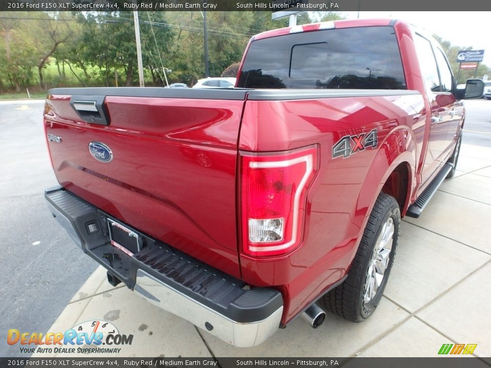 2016 Ford F150 XLT SuperCrew 4x4 Ruby Red / Medium Earth Gray Photo #5