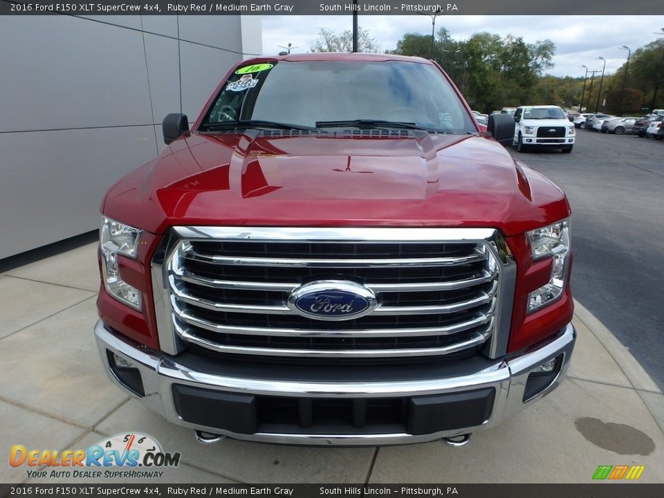 2016 Ford F150 XLT SuperCrew 4x4 Ruby Red / Medium Earth Gray Photo #8