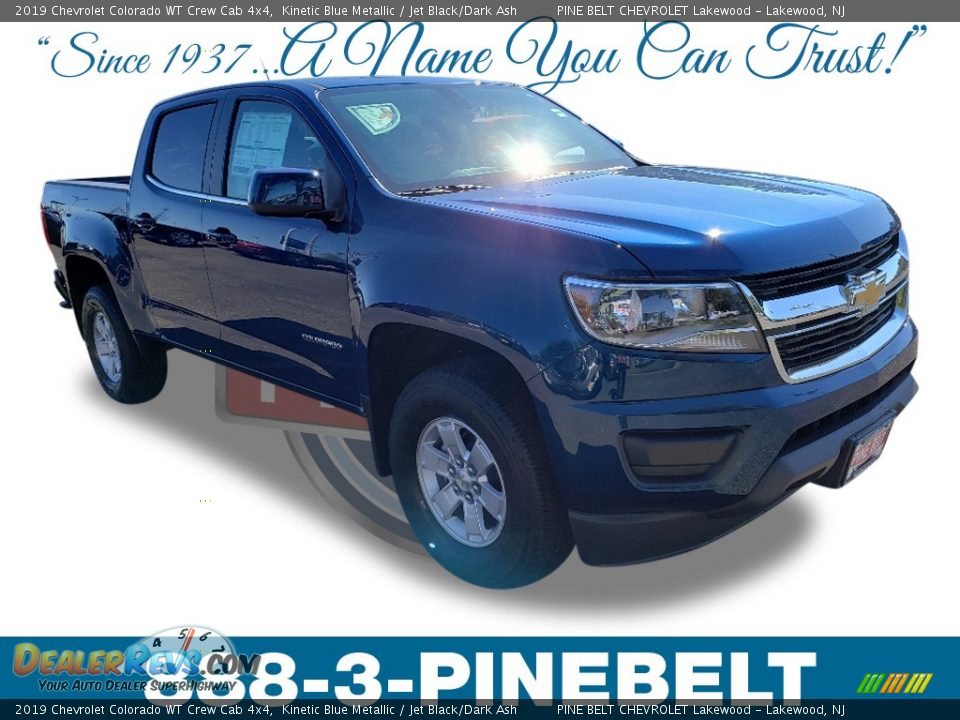 2019 Chevrolet Colorado WT Crew Cab 4x4 Kinetic Blue Metallic / Jet Black/Dark Ash Photo #1