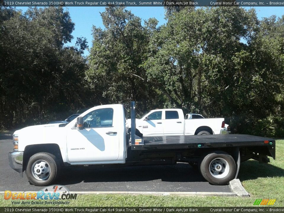 Summit White 2019 Chevrolet Silverado 3500HD Work Truck Regular Cab 4x4 Stake Truck Photo #2