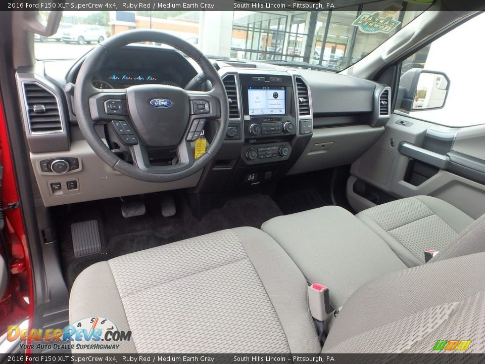 2016 Ford F150 XLT SuperCrew 4x4 Ruby Red / Medium Earth Gray Photo #18