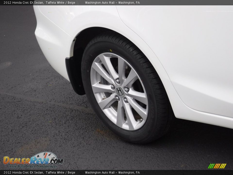 2012 Honda Civic EX Sedan Taffeta White / Beige Photo #3