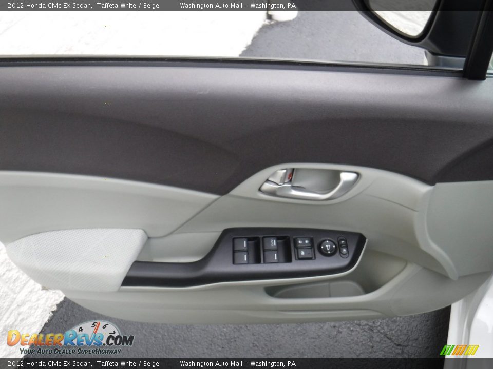 2012 Honda Civic EX Sedan Taffeta White / Beige Photo #10