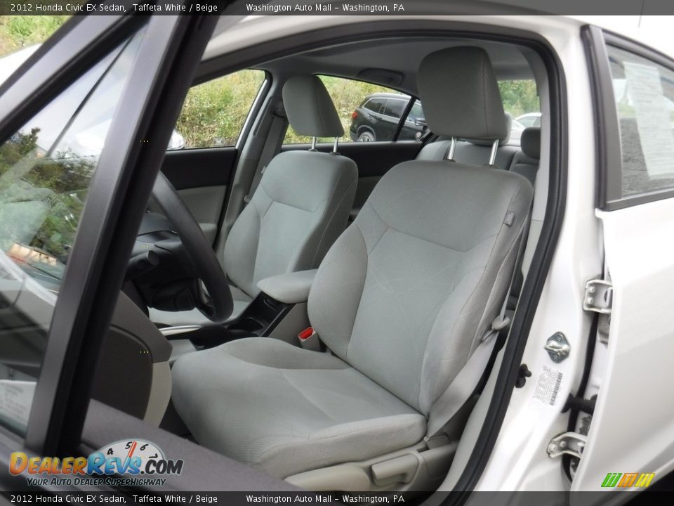 2012 Honda Civic EX Sedan Taffeta White / Beige Photo #13