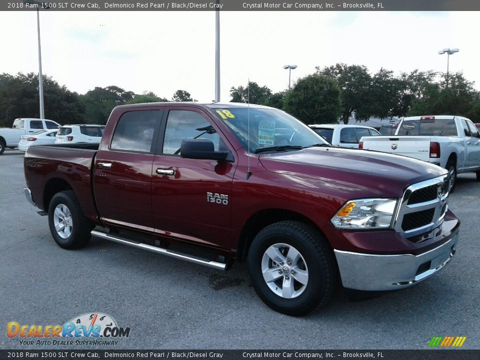 2018 Ram 1500 SLT Crew Cab Delmonico Red Pearl / Black/Diesel Gray Photo #7