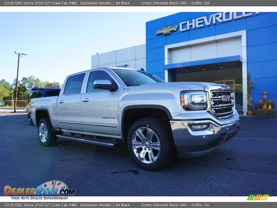 2018 GMC Sierra 1500 SLT Crew Cab 4WD Quicksilver Metallic / Jet Black Photo #1