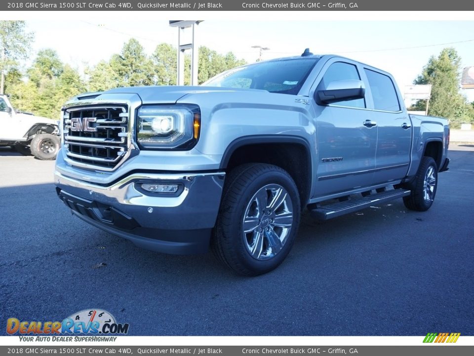 2018 GMC Sierra 1500 SLT Crew Cab 4WD Quicksilver Metallic / Jet Black Photo #3