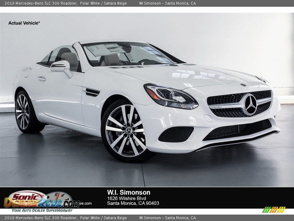 2019 Mercedes-Benz SLC 300 Roadster Polar White / Sahara Beige Photo #1